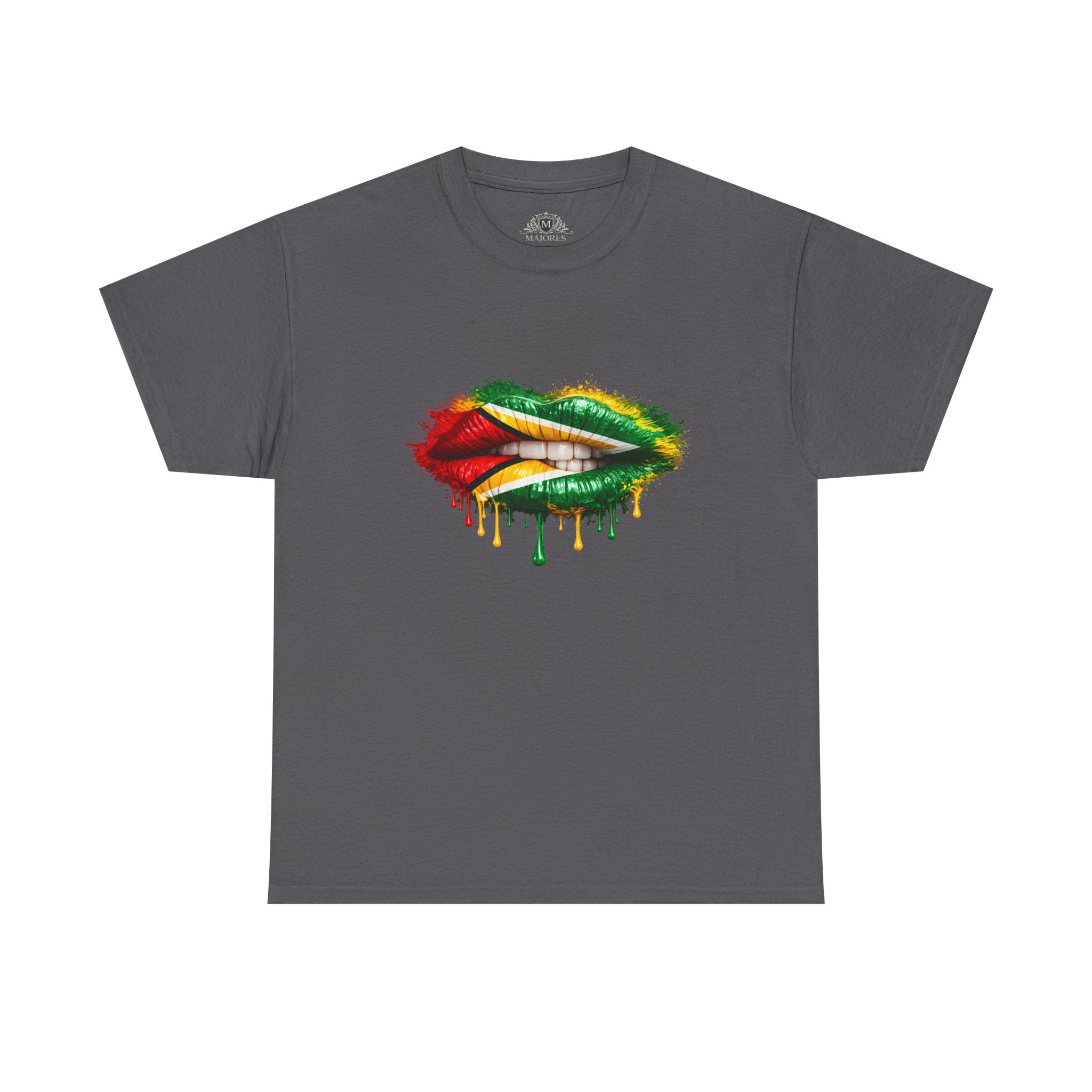 Guyana Flag Lip Oil Painting Graphic Tee