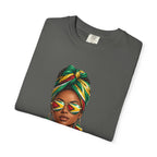 Afro Guyanese Woman Portrait with Headwrap & Sunglasses — Unisex Tee