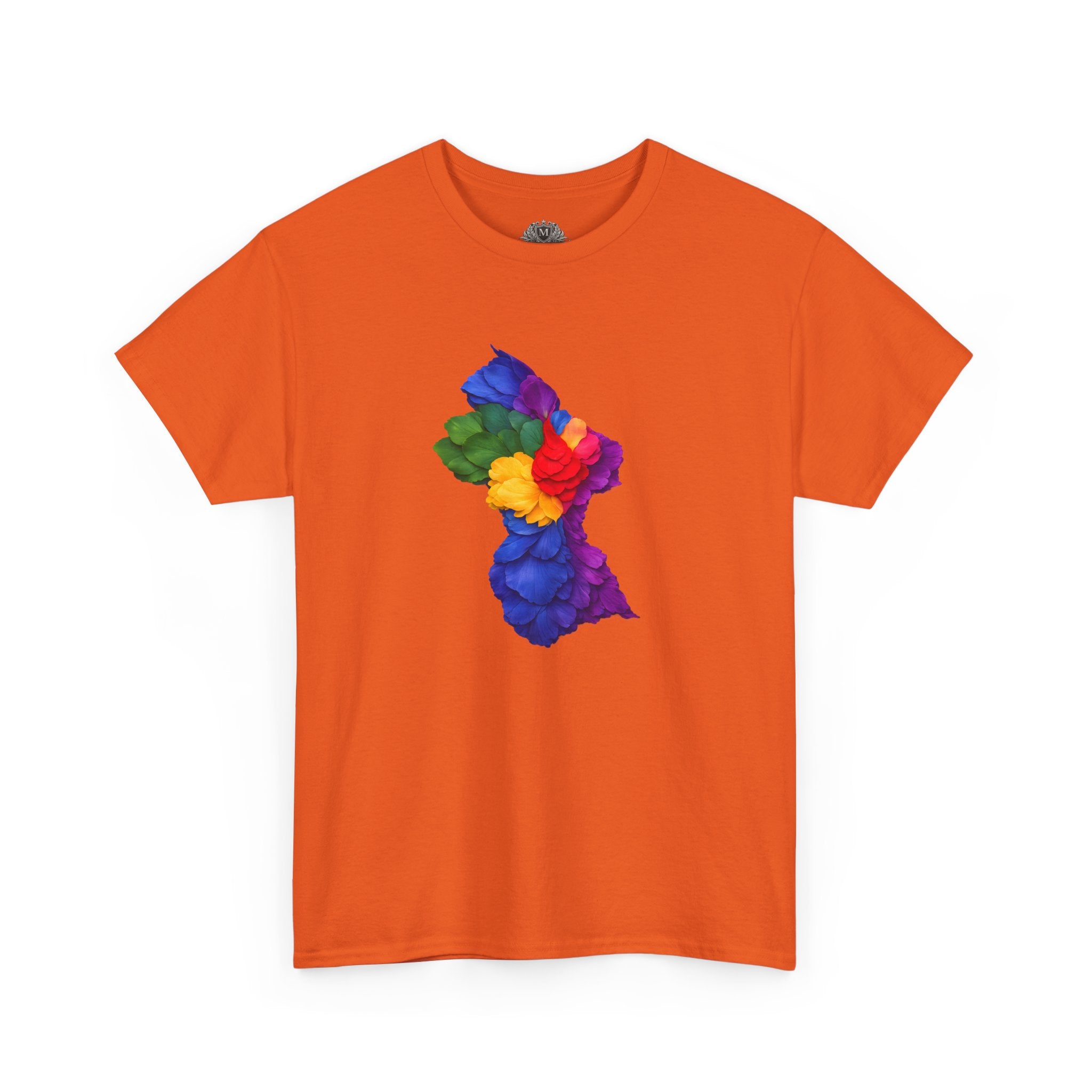 Guyana Floral Map T-Shirt — Colorful Petal Map Tee