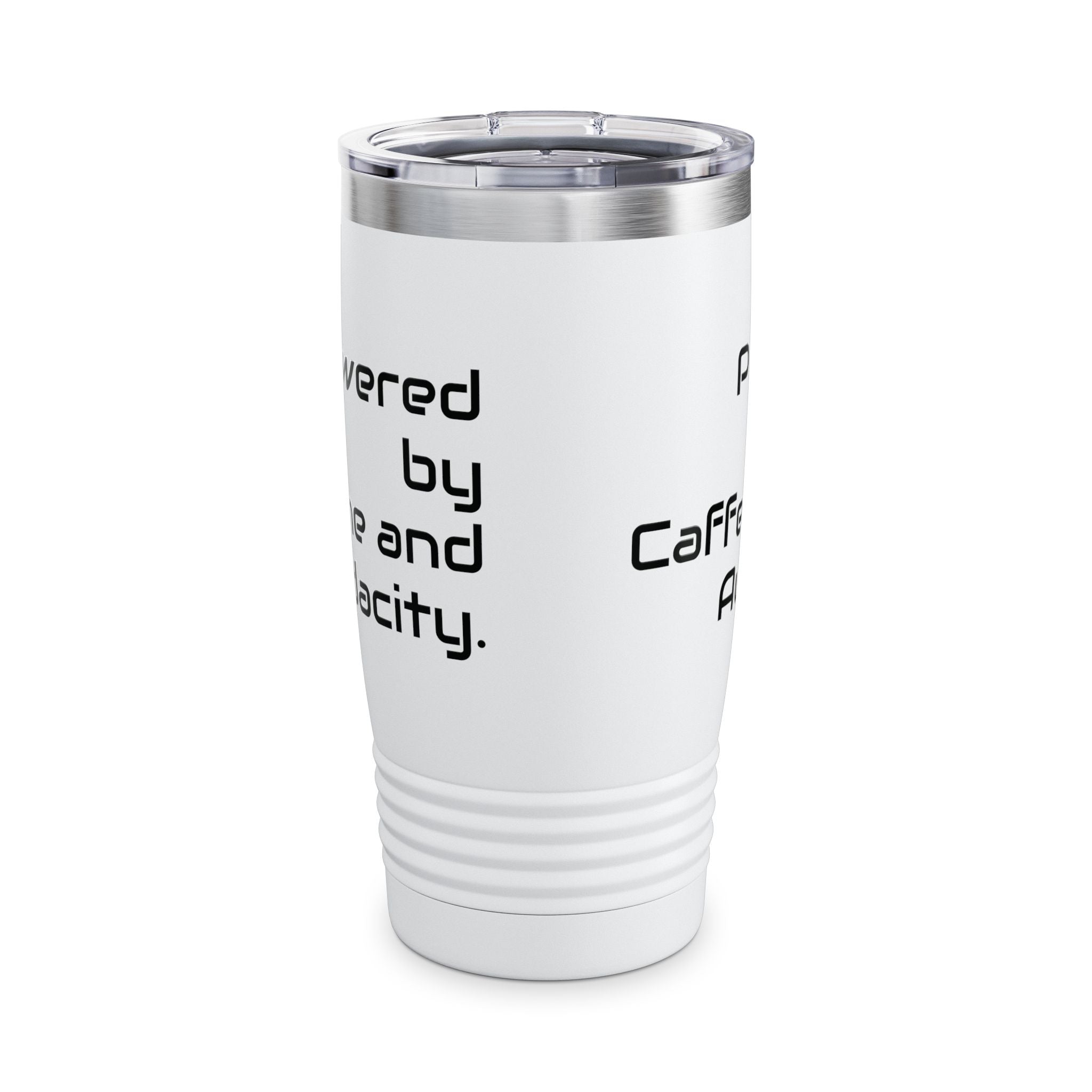 20oz Tumbler — Powered by Caffeine and Audacity Travel Mug