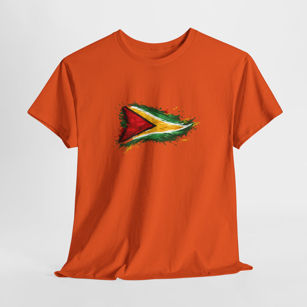 Guyana Flag Paint Splash T-Shirt — Patriotic Caribbean Tee