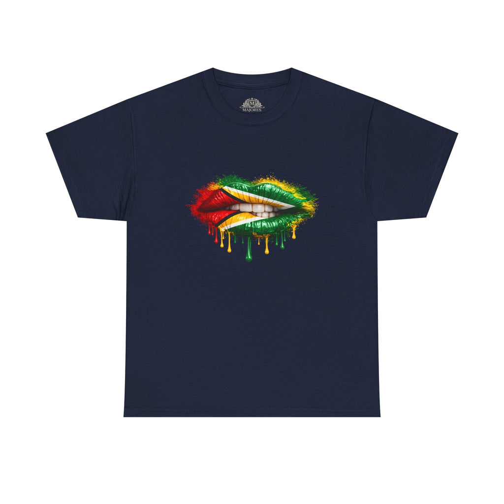 Guyana Flag Lip Oil Painting Graphic Tee