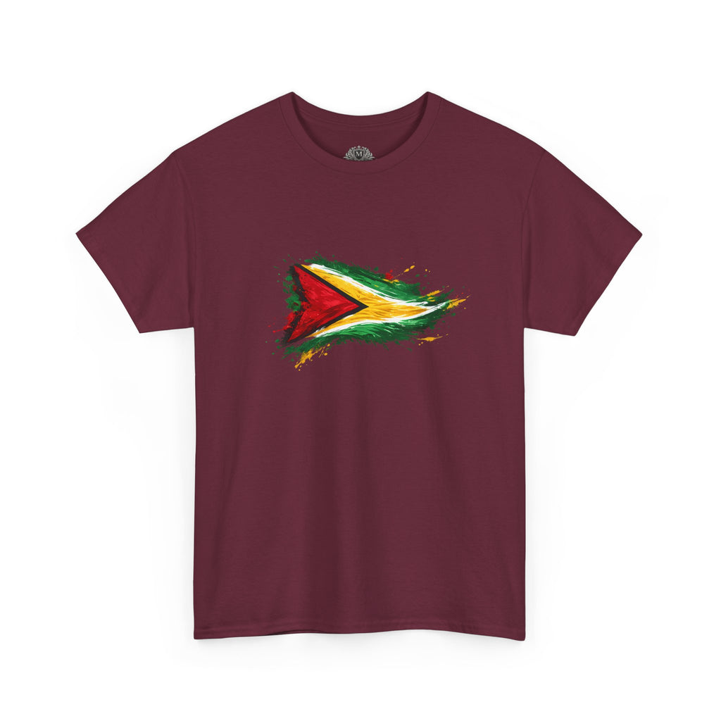 Guyana Flag Paint Splash T-Shirt — Patriotic Caribbean Tee