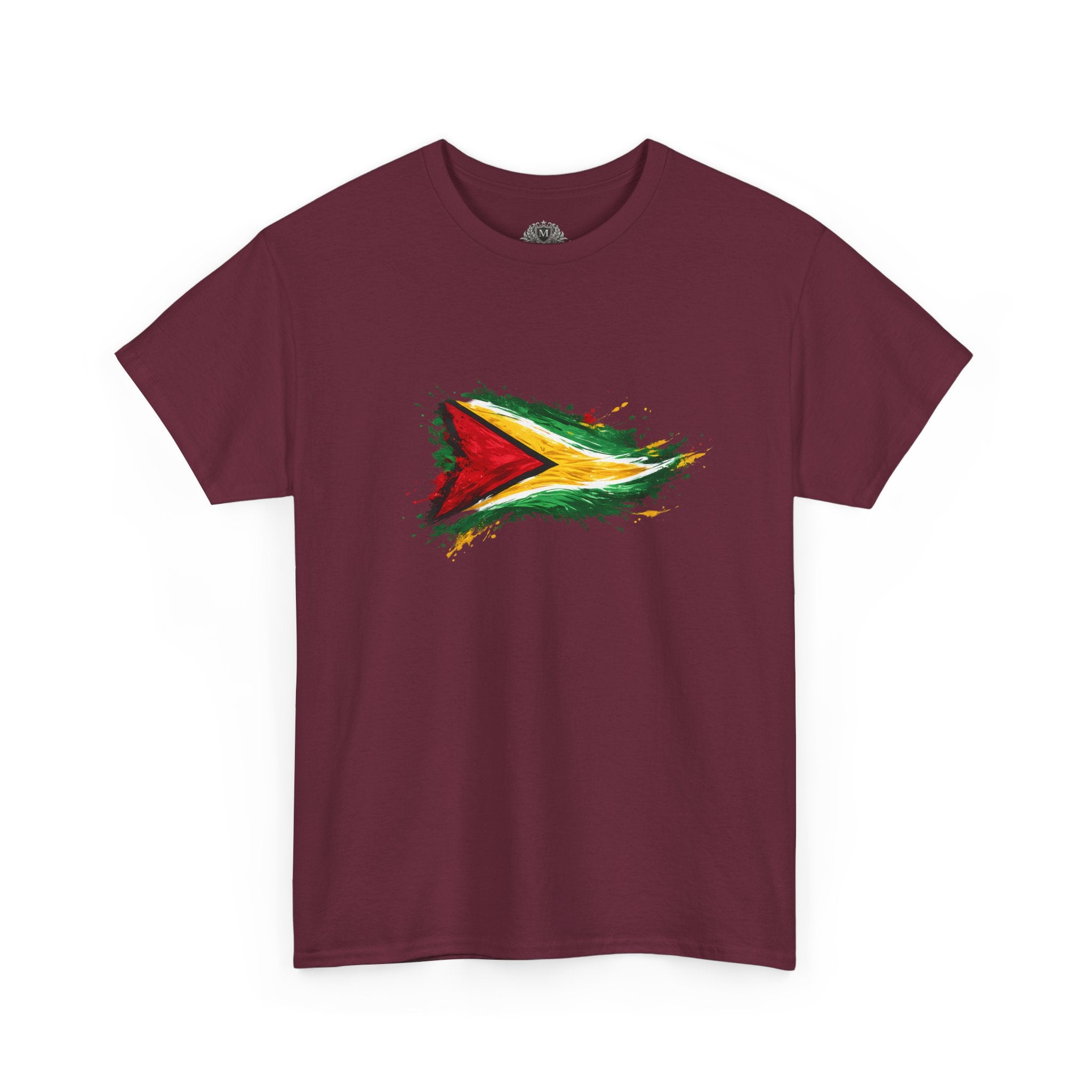 Guyana Flag Paint Splash T-Shirt — Patriotic Caribbean Tee
