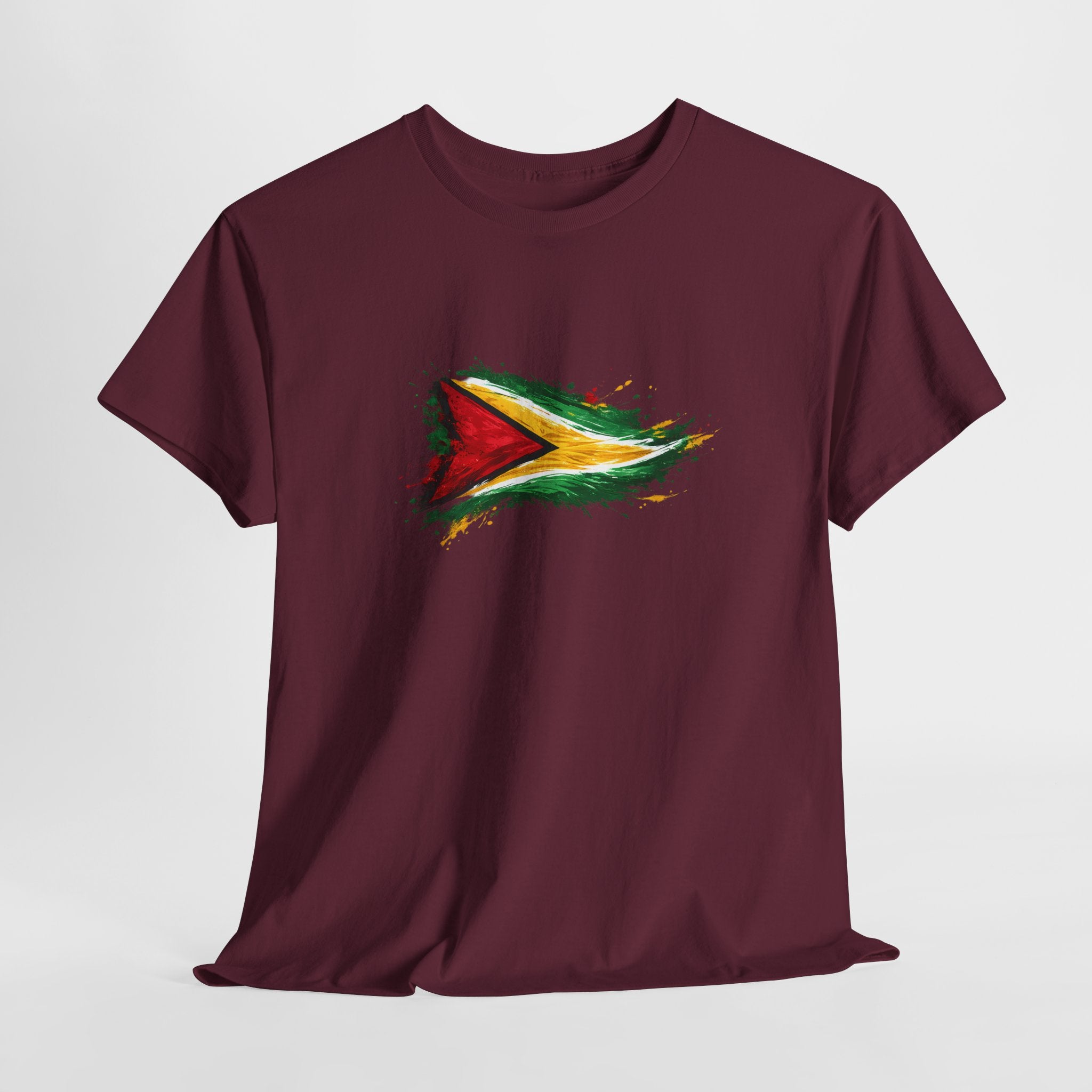 Guyana Flag Paint Splash T-Shirt — Patriotic Caribbean Tee
