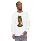 Afro Guyanese Woman Portrait — "Her Presence Does the Talking" Long Sleeve Tee