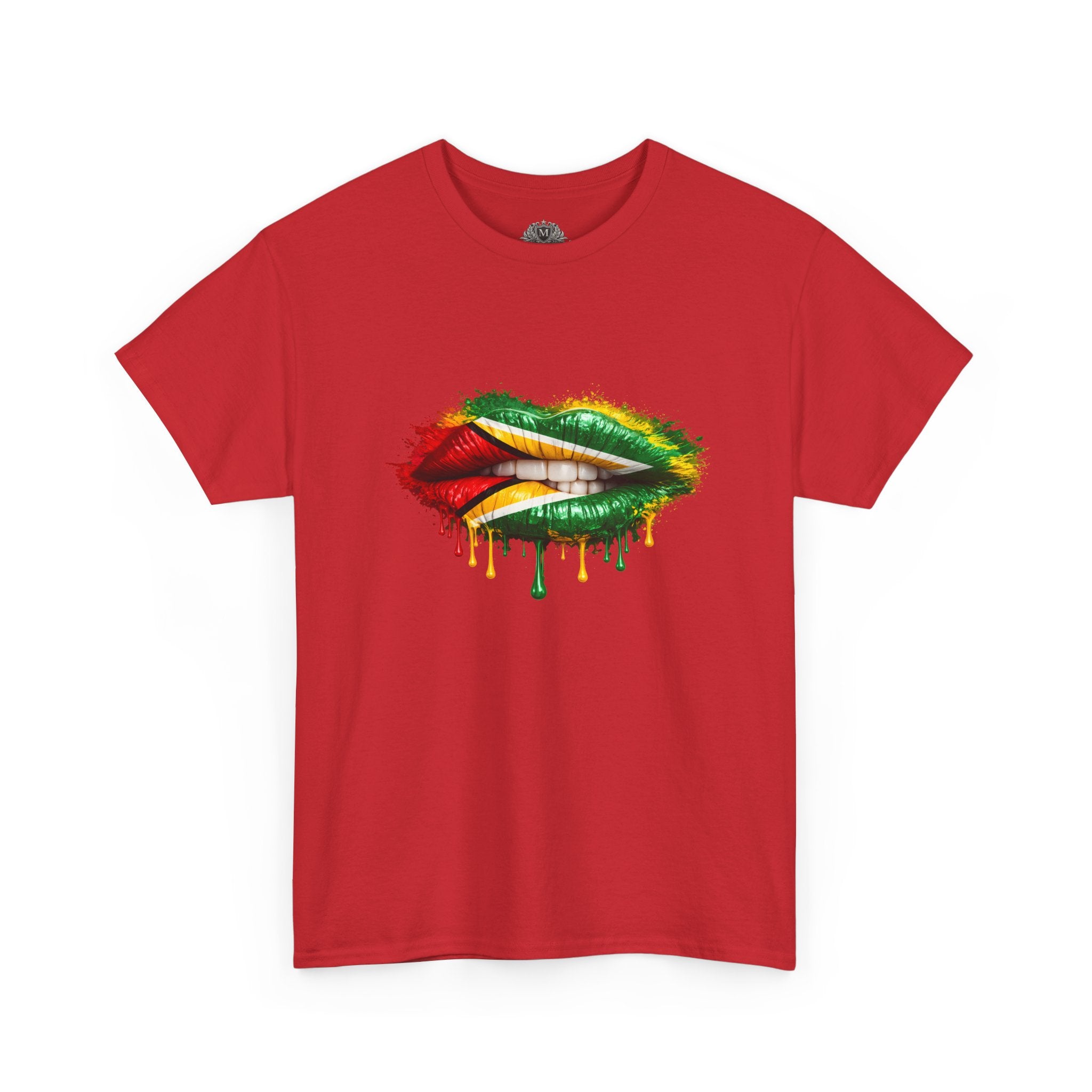 Guyana Flag Lip Oil Painting Graphic Tee