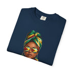 Afro Guyanese Woman Portrait with Headwrap & Sunglasses — Unisex Tee