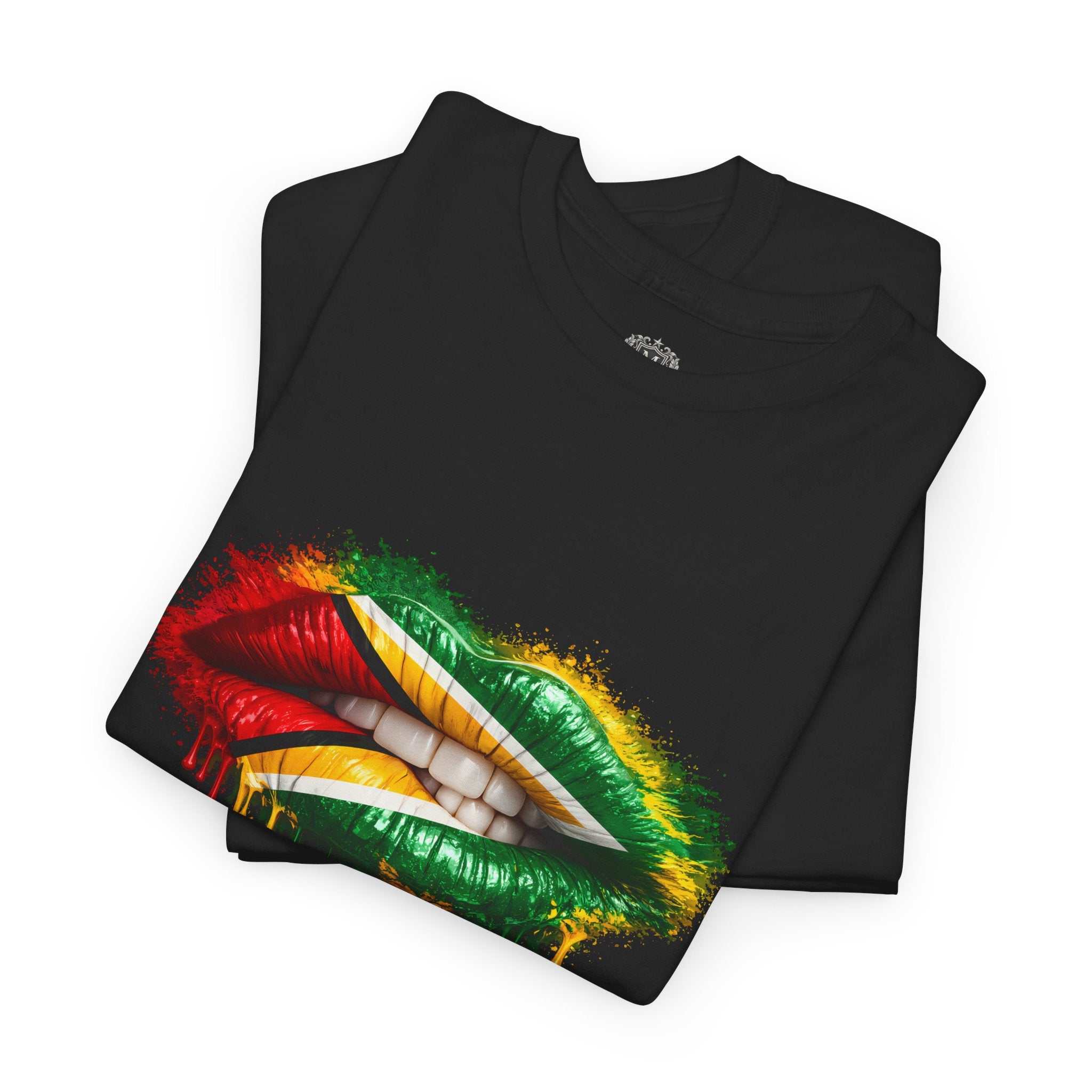 Guyana Flag Lip Oil Painting Graphic Tee