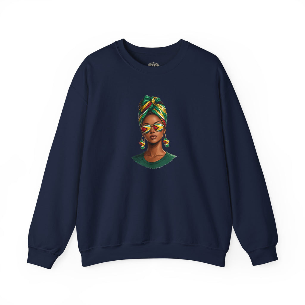 Afro Guyanese Headwrap Portrait Crewneck Sweatshirt