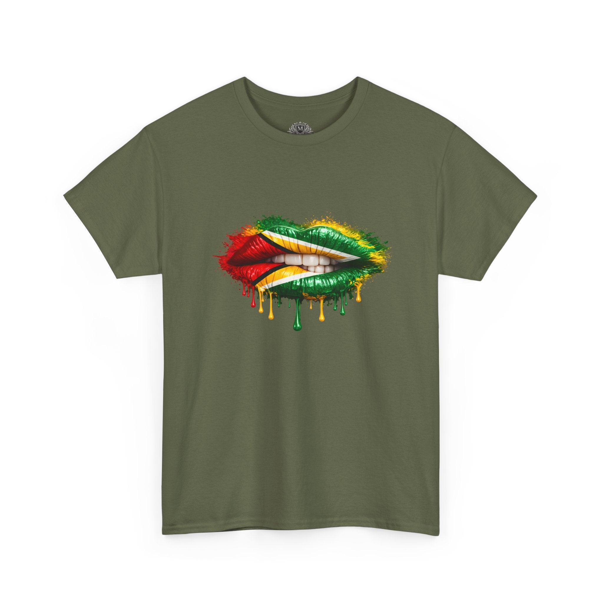 Guyana Flag Lip Oil Painting Graphic Tee