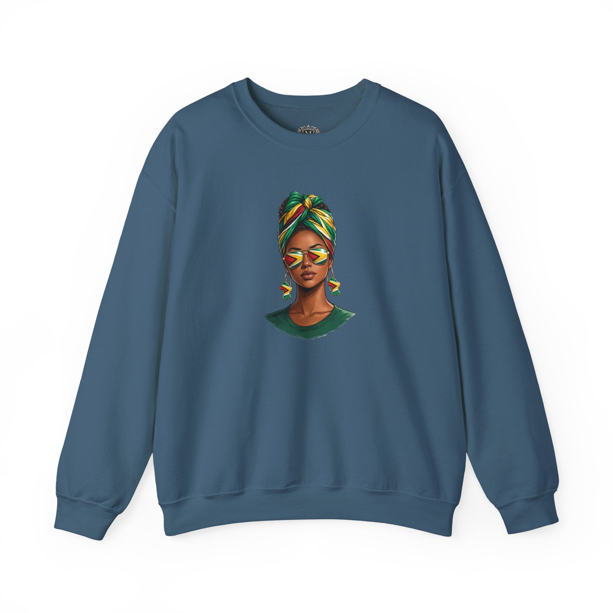 Afro Guyanese Headwrap Portrait Crewneck Sweatshirt