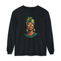 Afro Guyanese Woman Portrait — "Her Presence Does the Talking" Long Sleeve Tee
