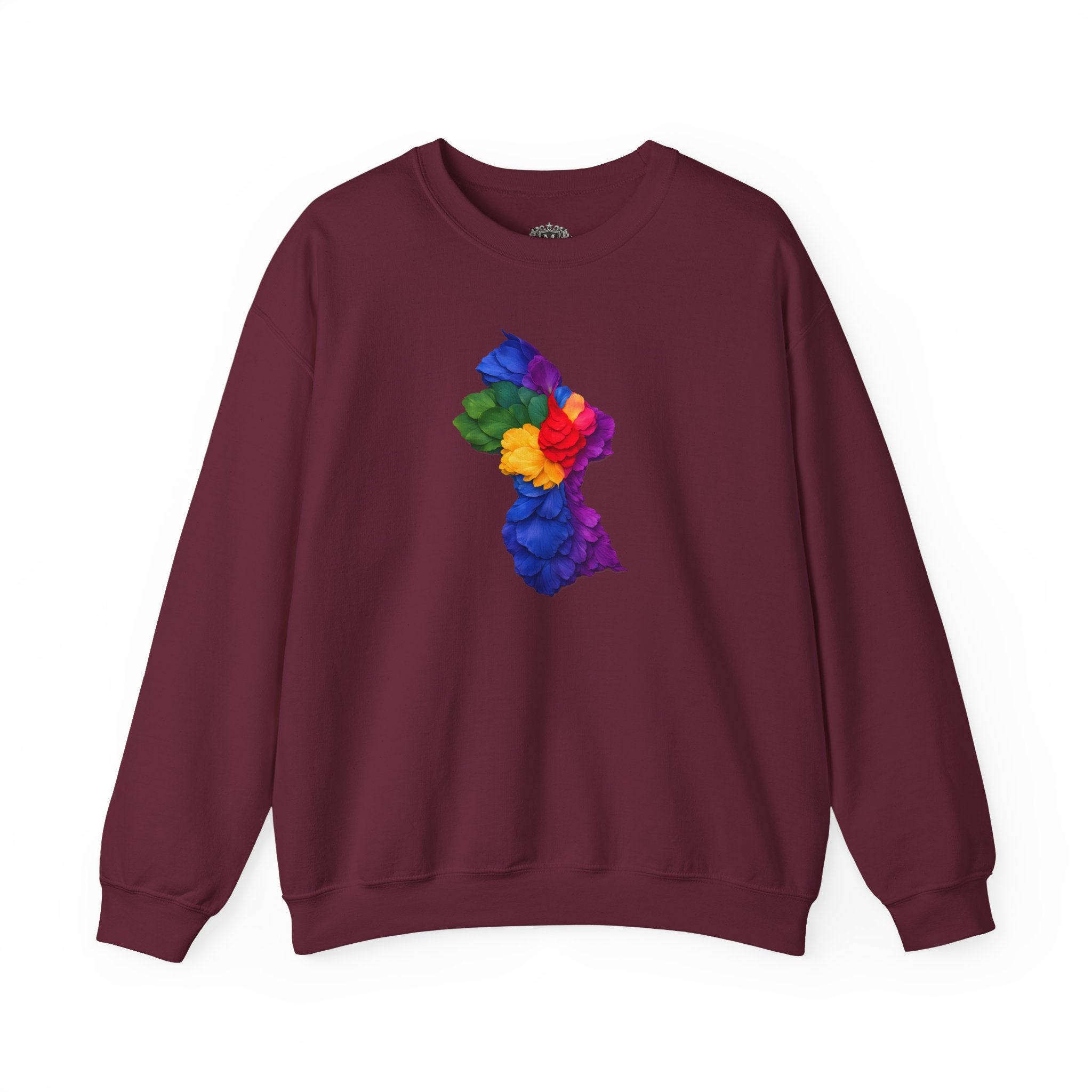 Floral Guyana Map Silhouette Sweatshirt – Flower Map Crewneck