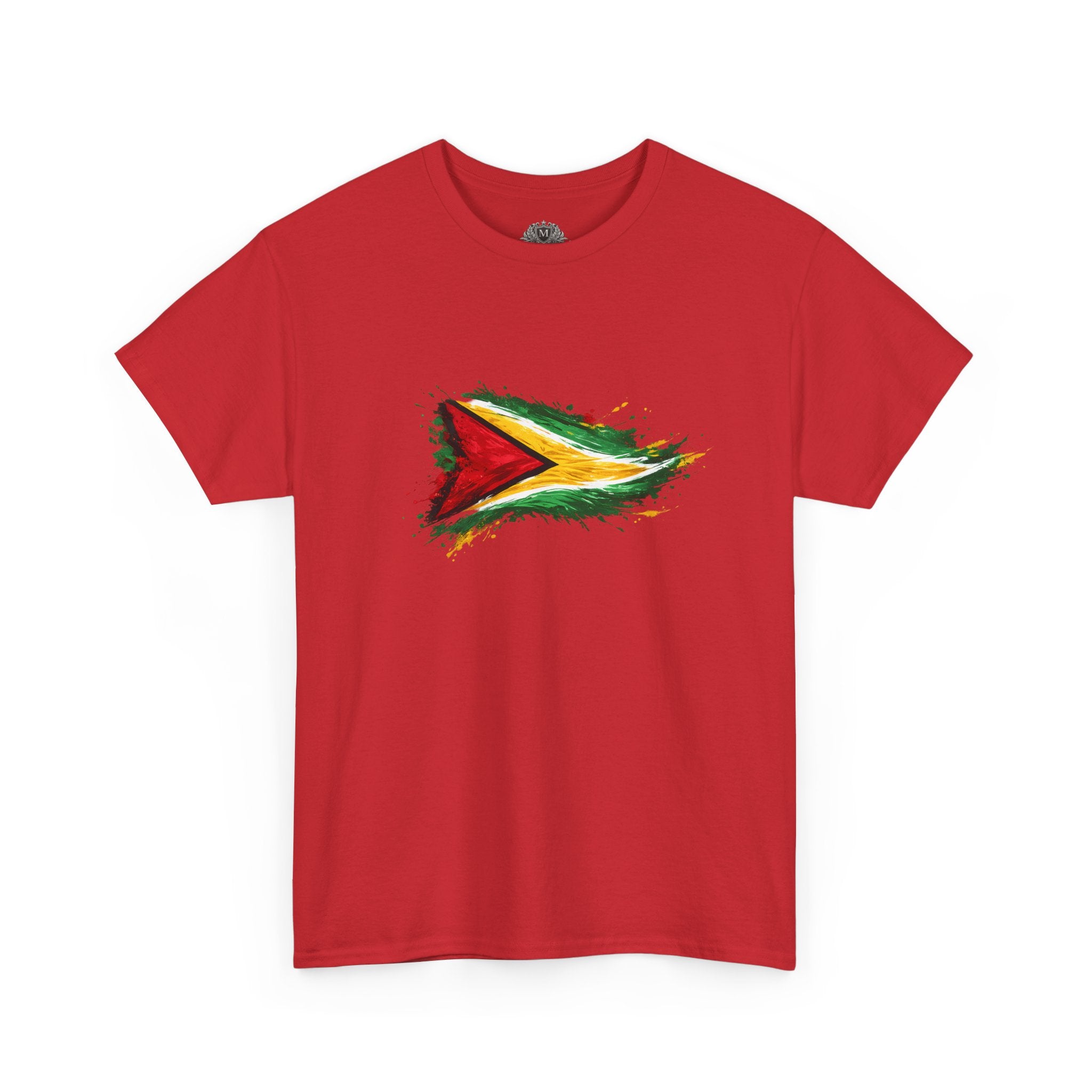 Guyana Flag Paint Splash T-Shirt — Patriotic Caribbean Tee