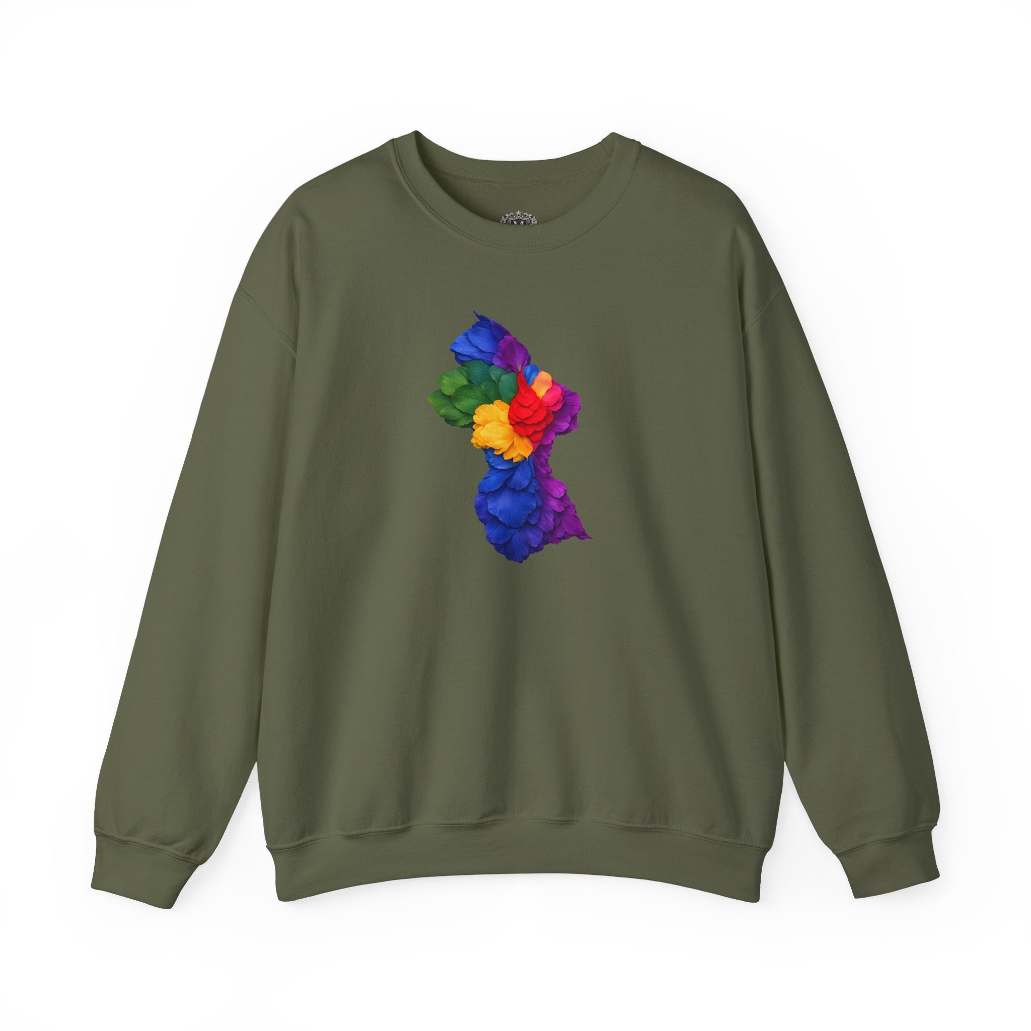 Floral Guyana Map Silhouette Sweatshirt – Flower Map Crewneck