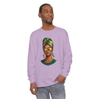 Afro Guyanese Woman Portrait — "Her Presence Does the Talking" Long Sleeve Tee
