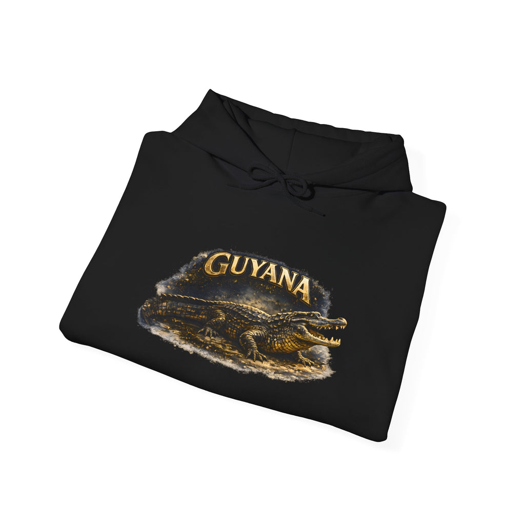 Guyana Caiman Graphic Hoodie — Tropical Illustration Pullover