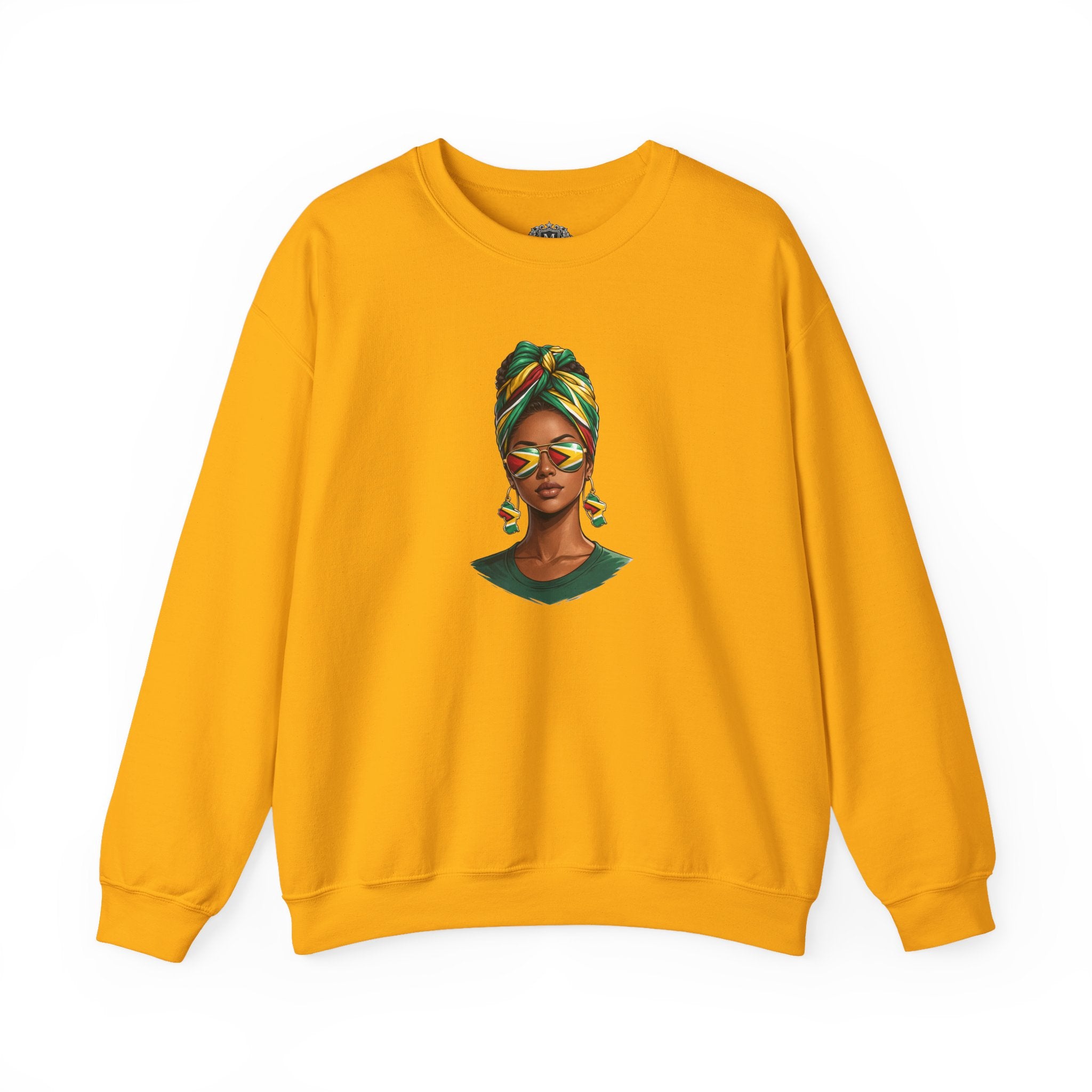 Afro Guyanese Headwrap Portrait Crewneck Sweatshirt