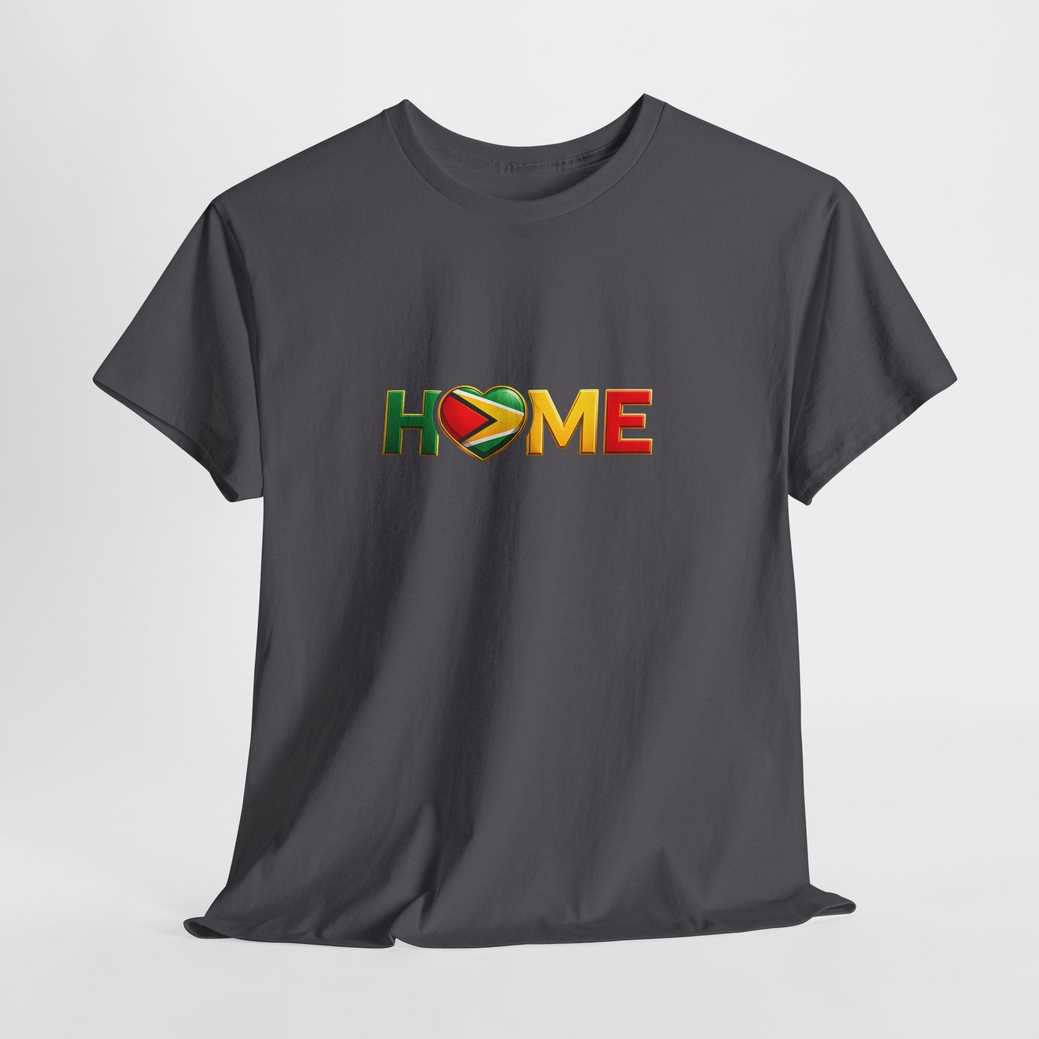 Heart Flag "HOME" Design — Guyanese Pride Tee