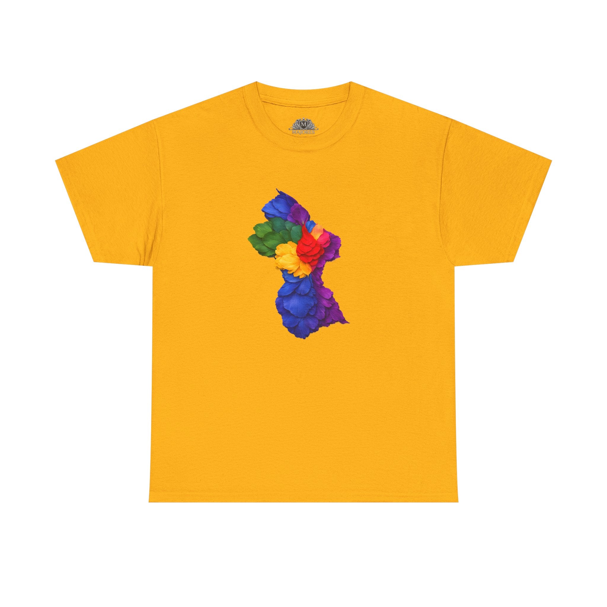 Guyana Floral Map T-Shirt — Colorful Petal Map Tee