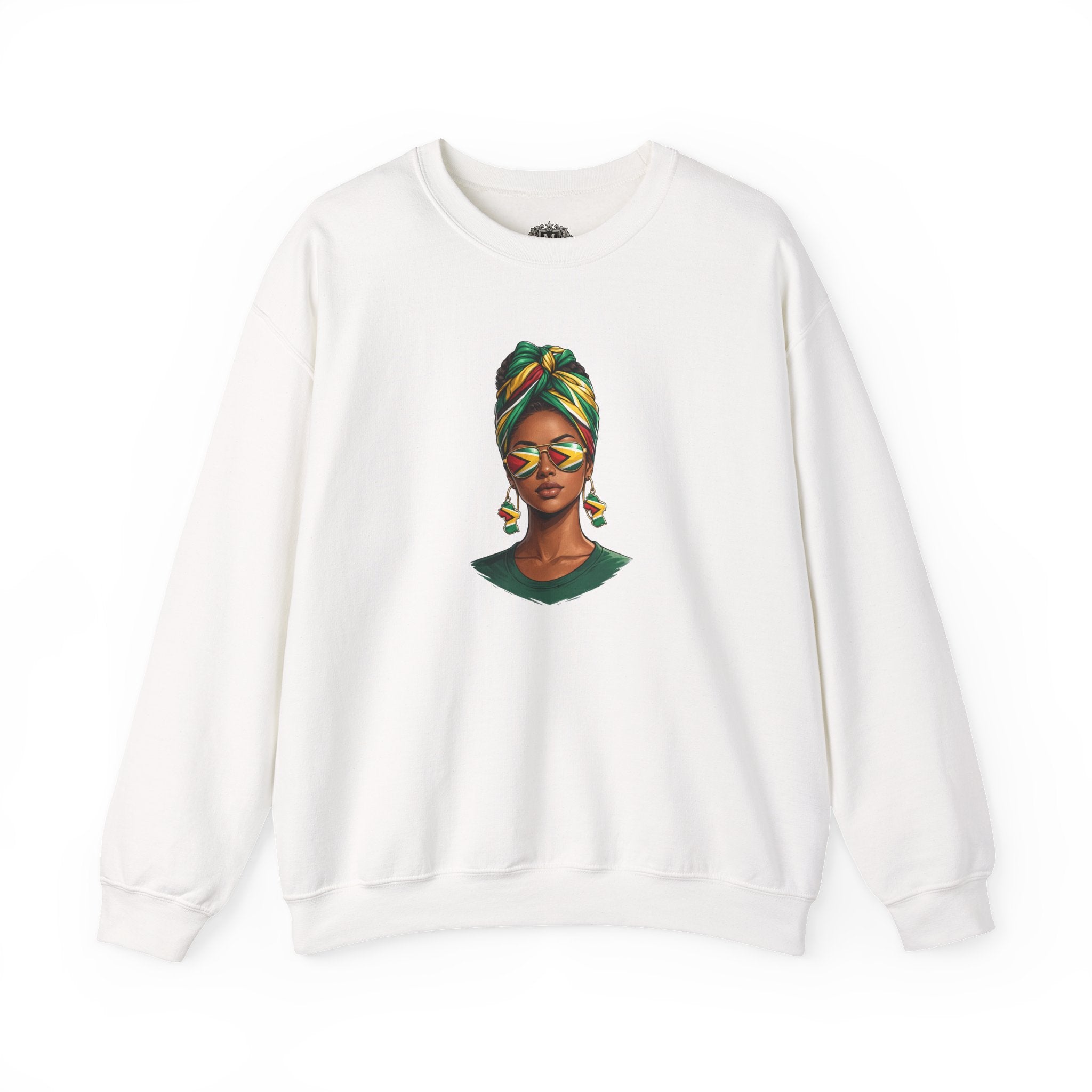 Afro Guyanese Headwrap Portrait Crewneck Sweatshirt