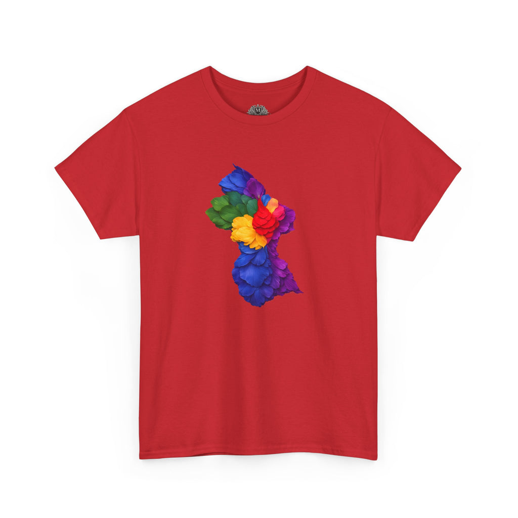 Guyana Floral Map T-Shirt — Colorful Petal Map Tee