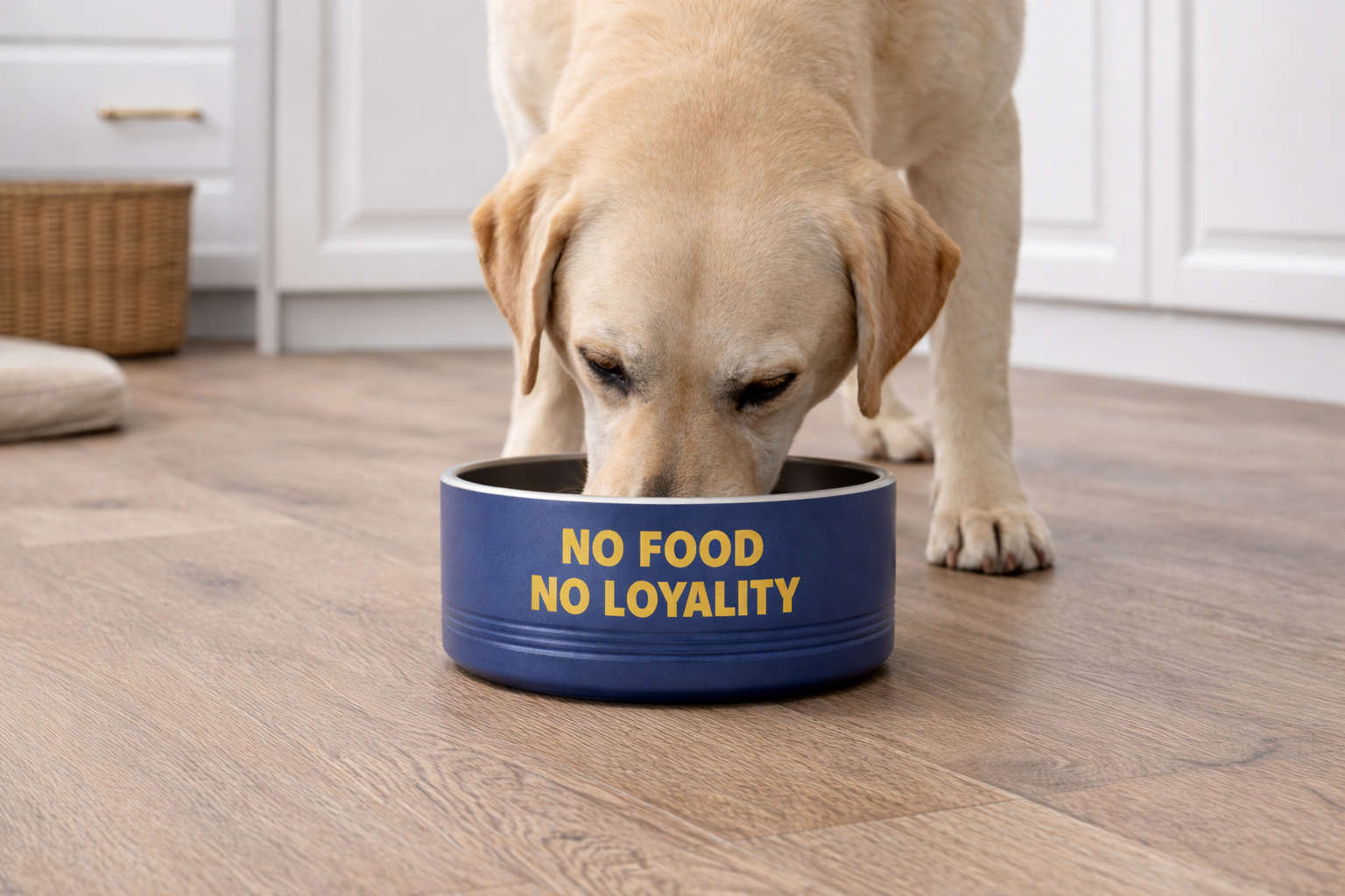 Pet Bowl — "No Food, No Loyality" / "Powered by Snacks" 18oz