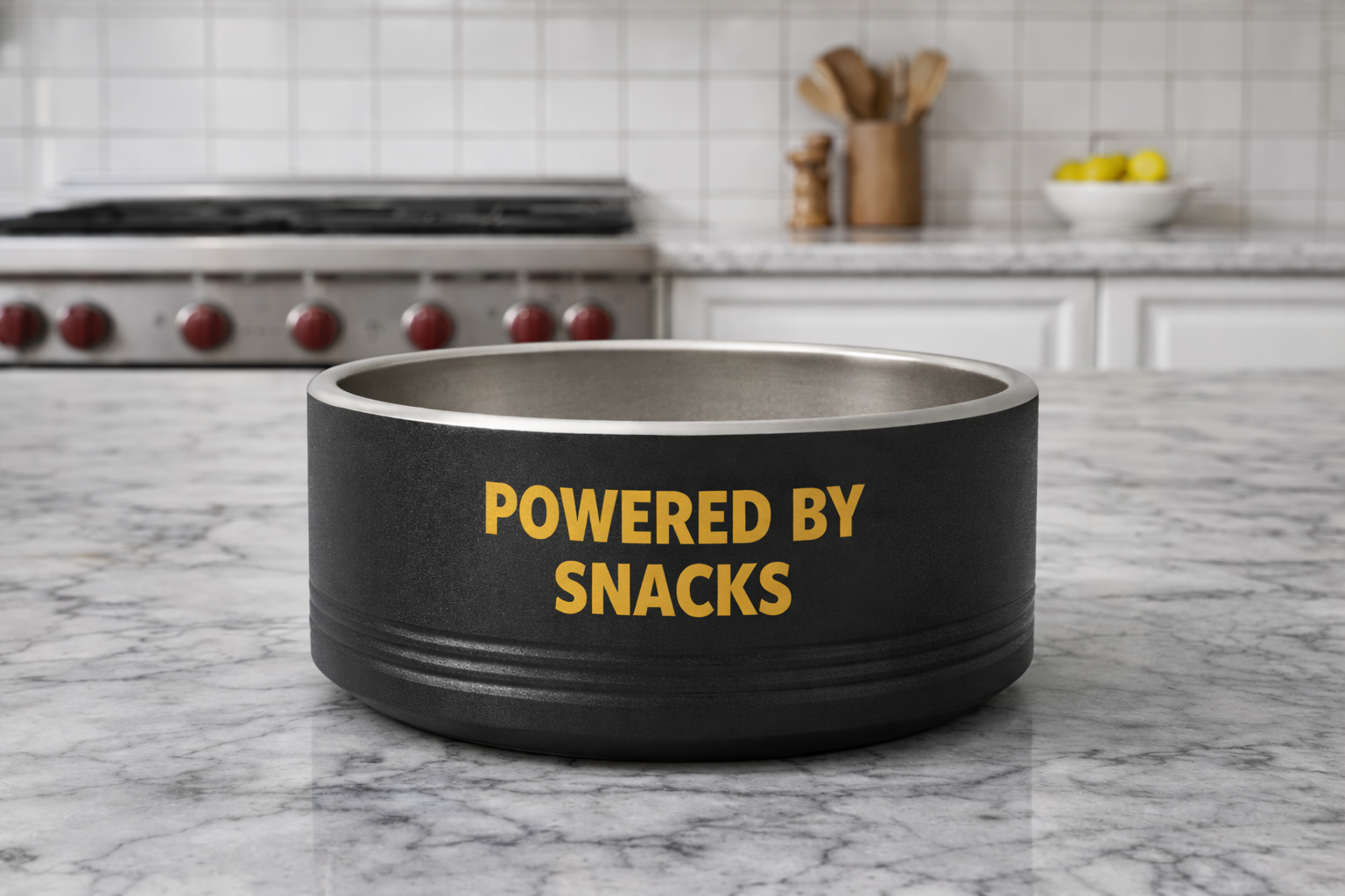 Pet Bowl — "No Food, No Loyality" / "Powered by Snacks" 18oz
