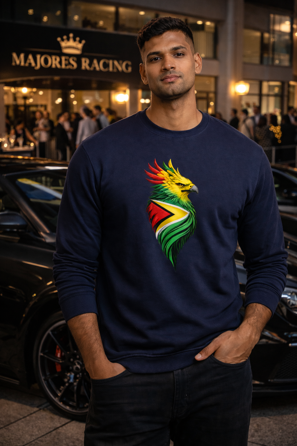 Harpy Eagle Guyana Flag Sweatshirt — Majestic Bird Graphic Crewneck