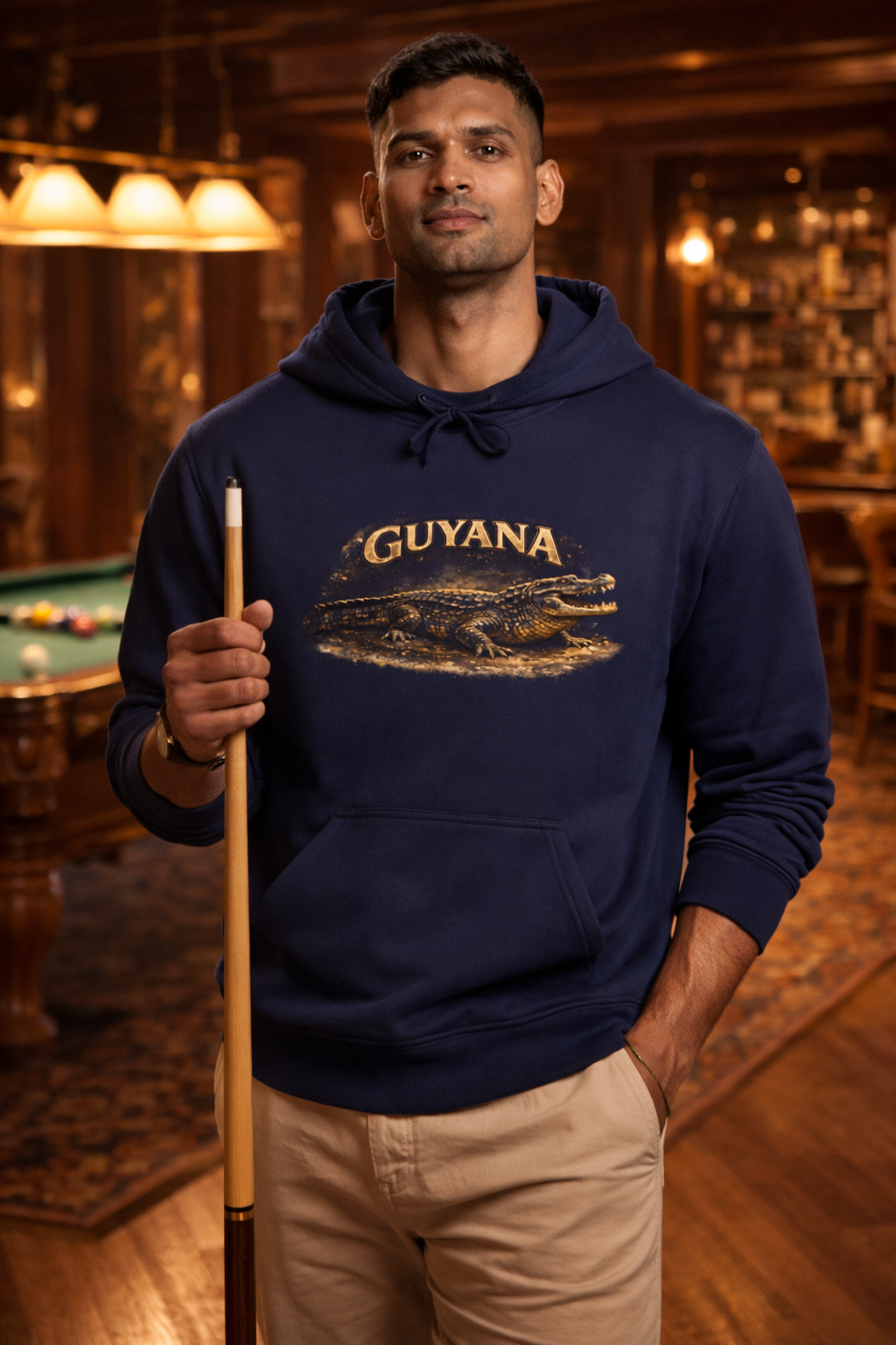 Guyana Caiman Graphic Hoodie — Tropical Illustration Pullover