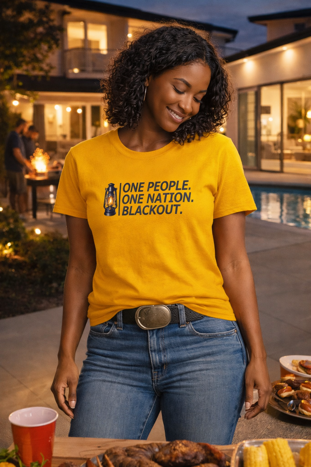 "One People. One Nation. Blackout." Lantern Graphic Tee