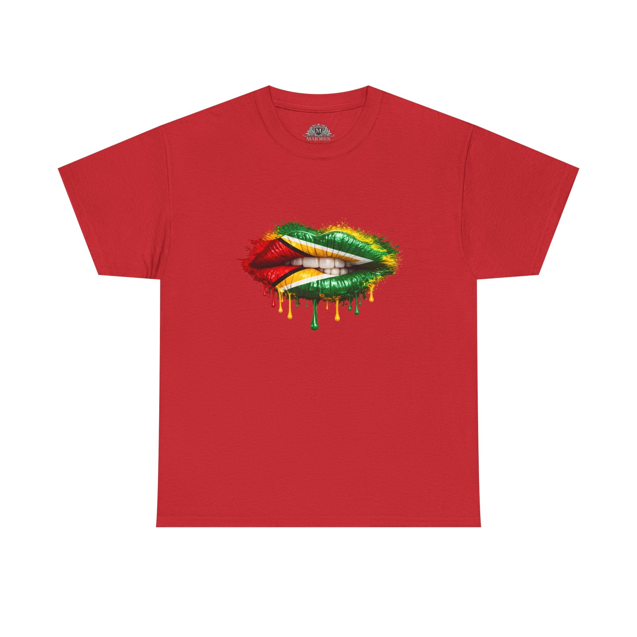 Guyana Flag Lip Oil Painting Graphic Tee
