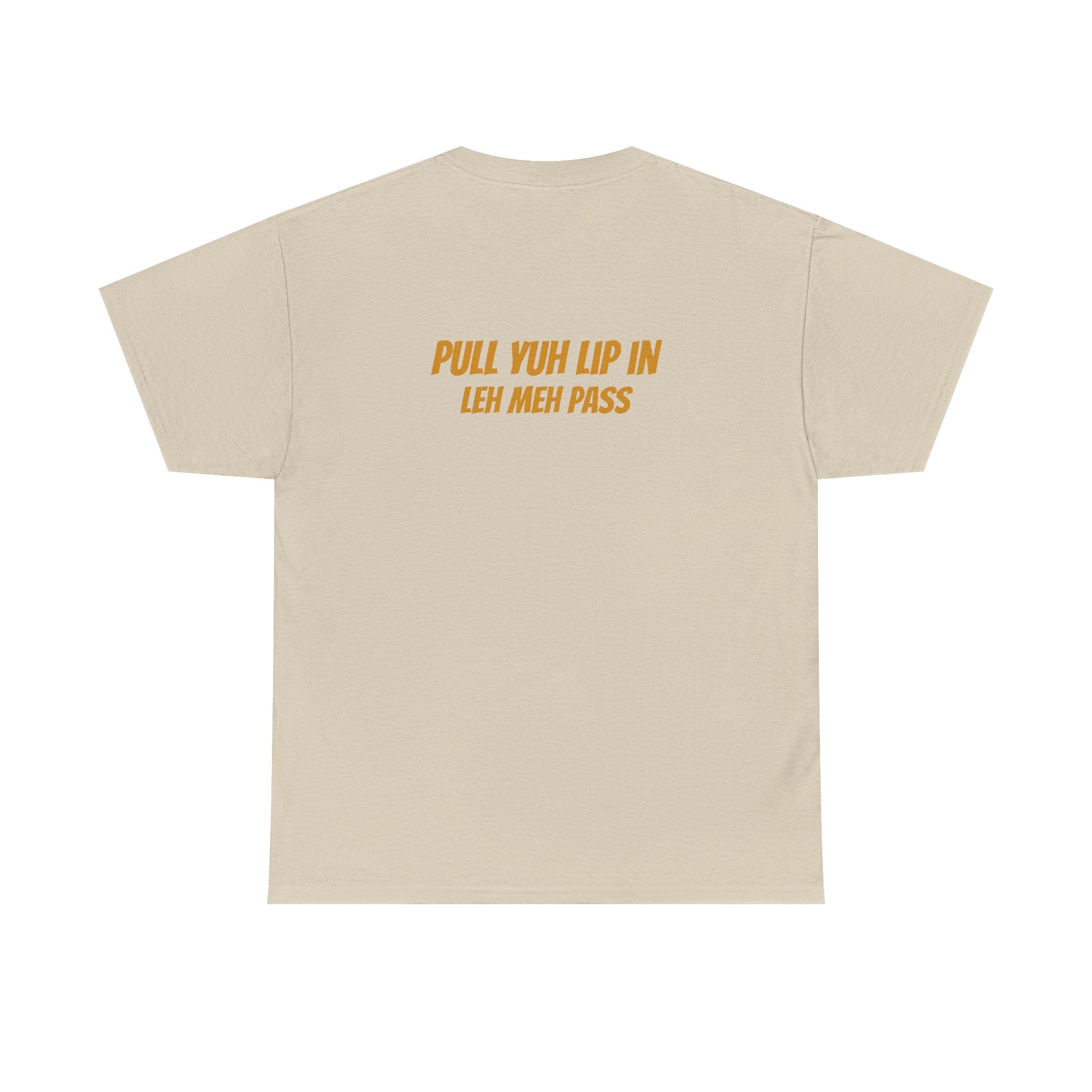 Graphic Tee — "Why Yuh So Vex" Bold Chest Text with Back Slogan