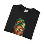Afro Guyanese Woman Portrait with Headwrap & Sunglasses — Unisex Tee