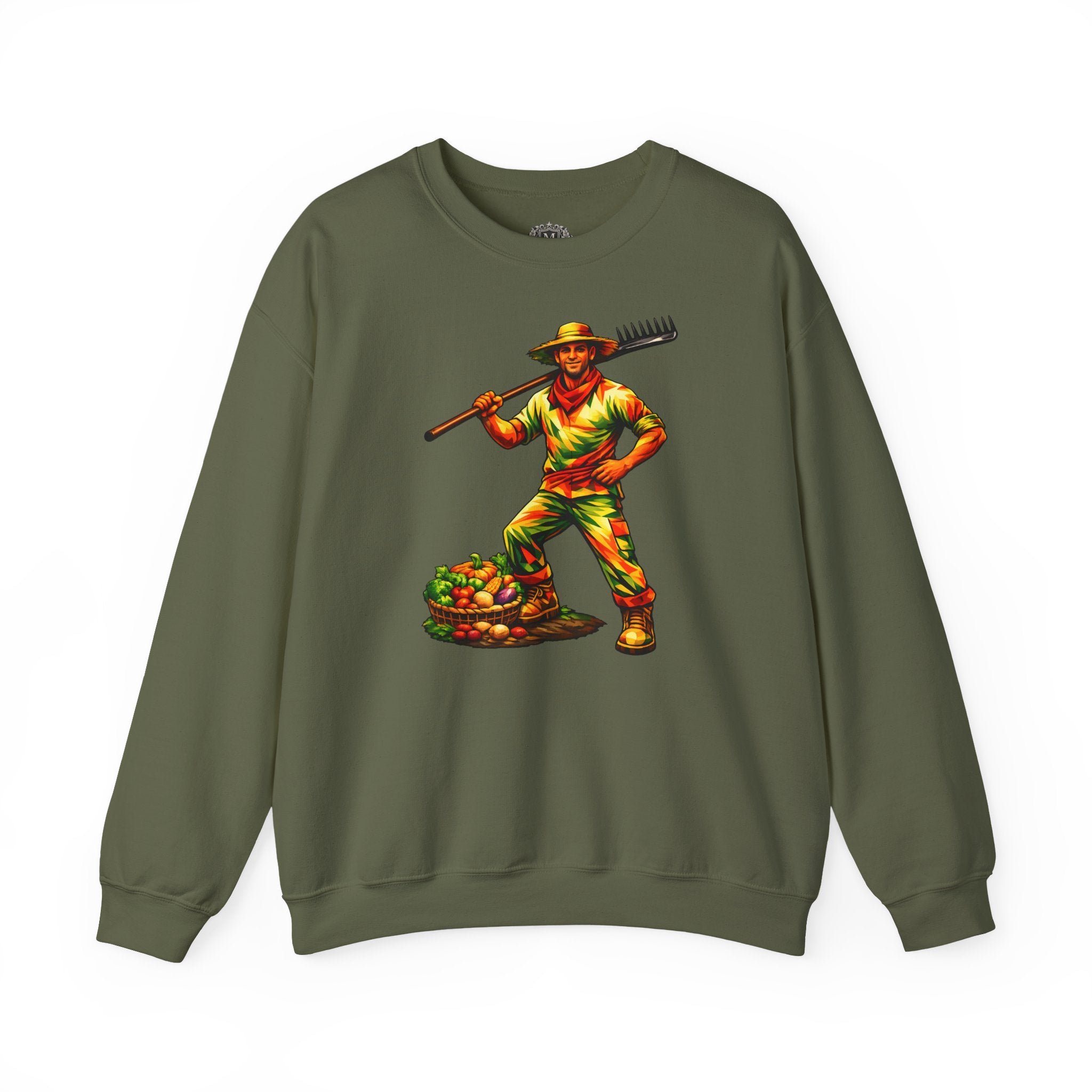 Farmer With Rake Crewneck Sweatshirt — Honoring Our Growers