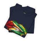 Guyana Flag Lip Oil Painting Graphic Tee