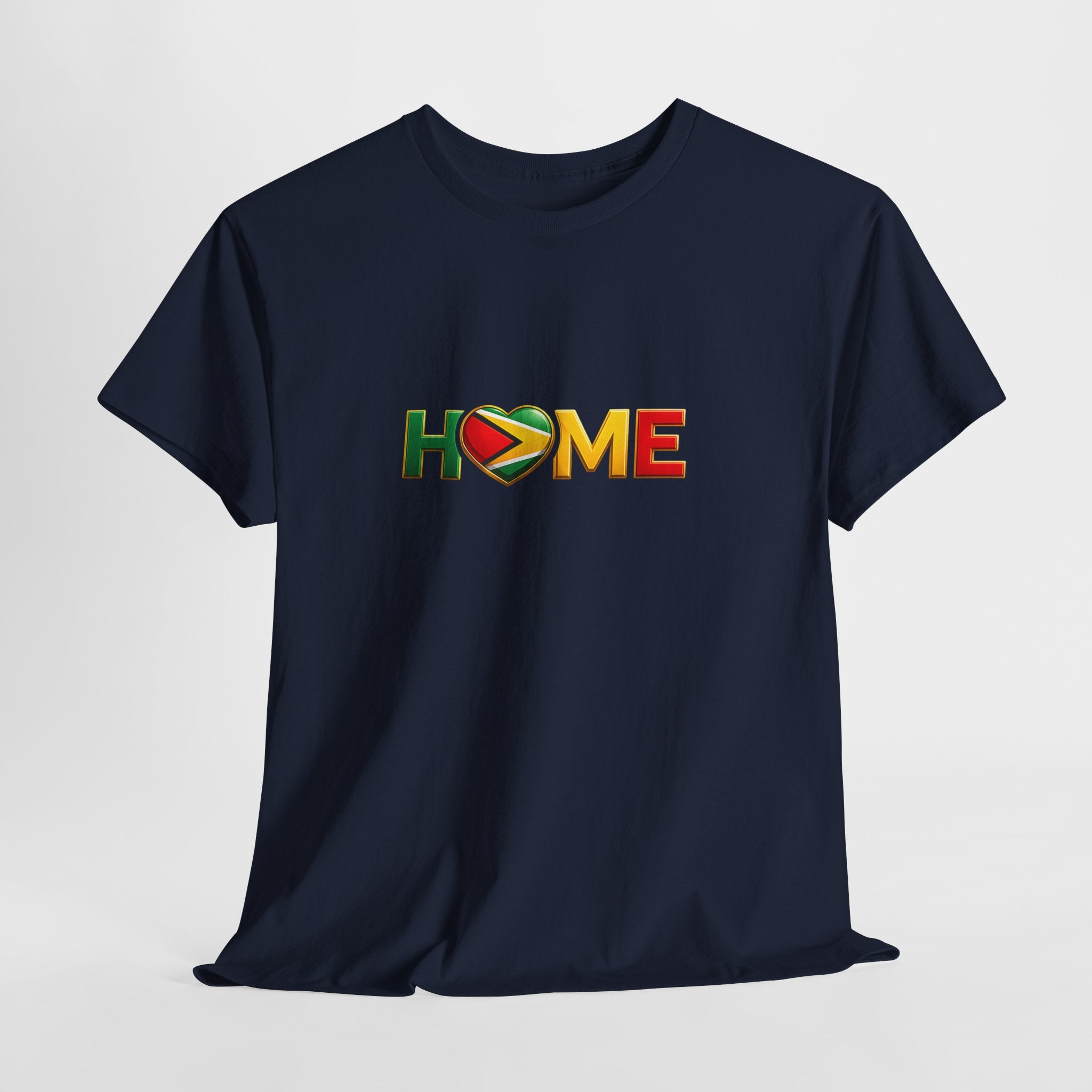 Heart Flag "HOME" Design — Guyanese Pride Tee