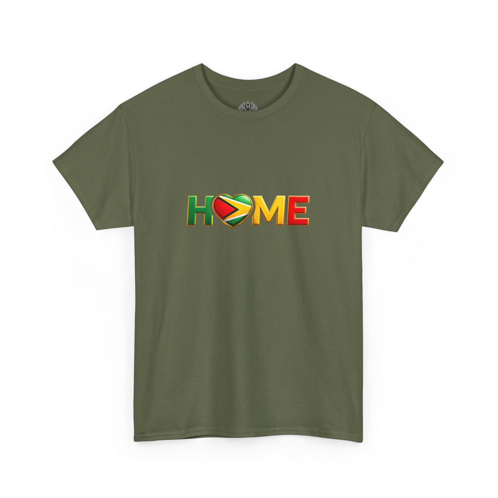 Heart Flag "HOME" Design — Guyanese Pride Tee