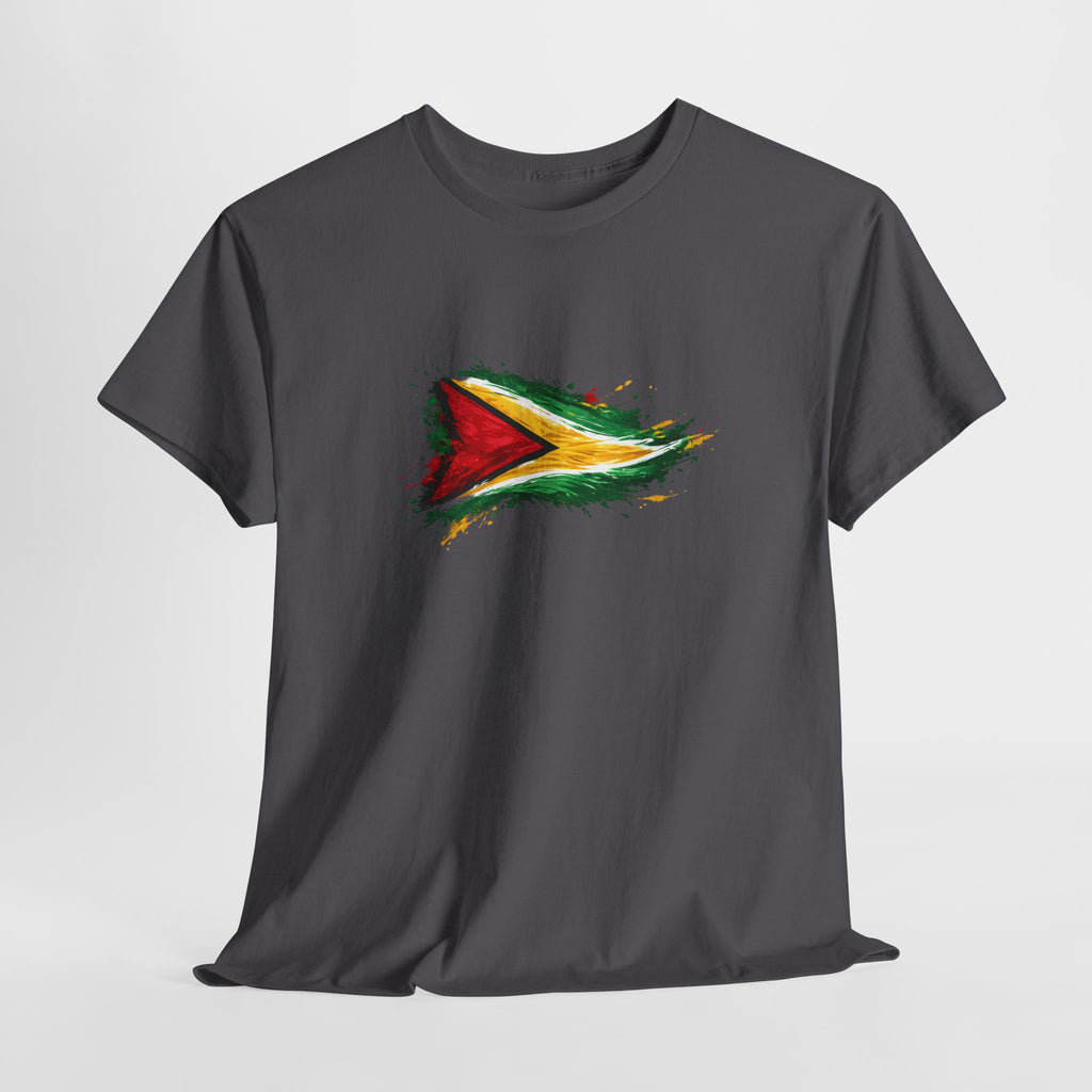 Guyana Flag Paint Splash T-Shirt — Patriotic Caribbean Tee
