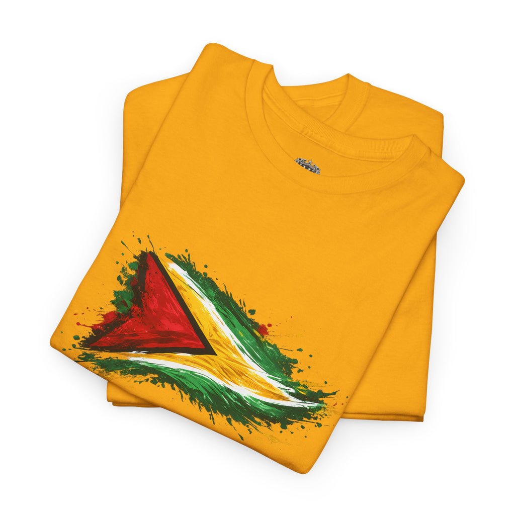 Guyana Flag Paint Splash T-Shirt — Patriotic Caribbean Tee