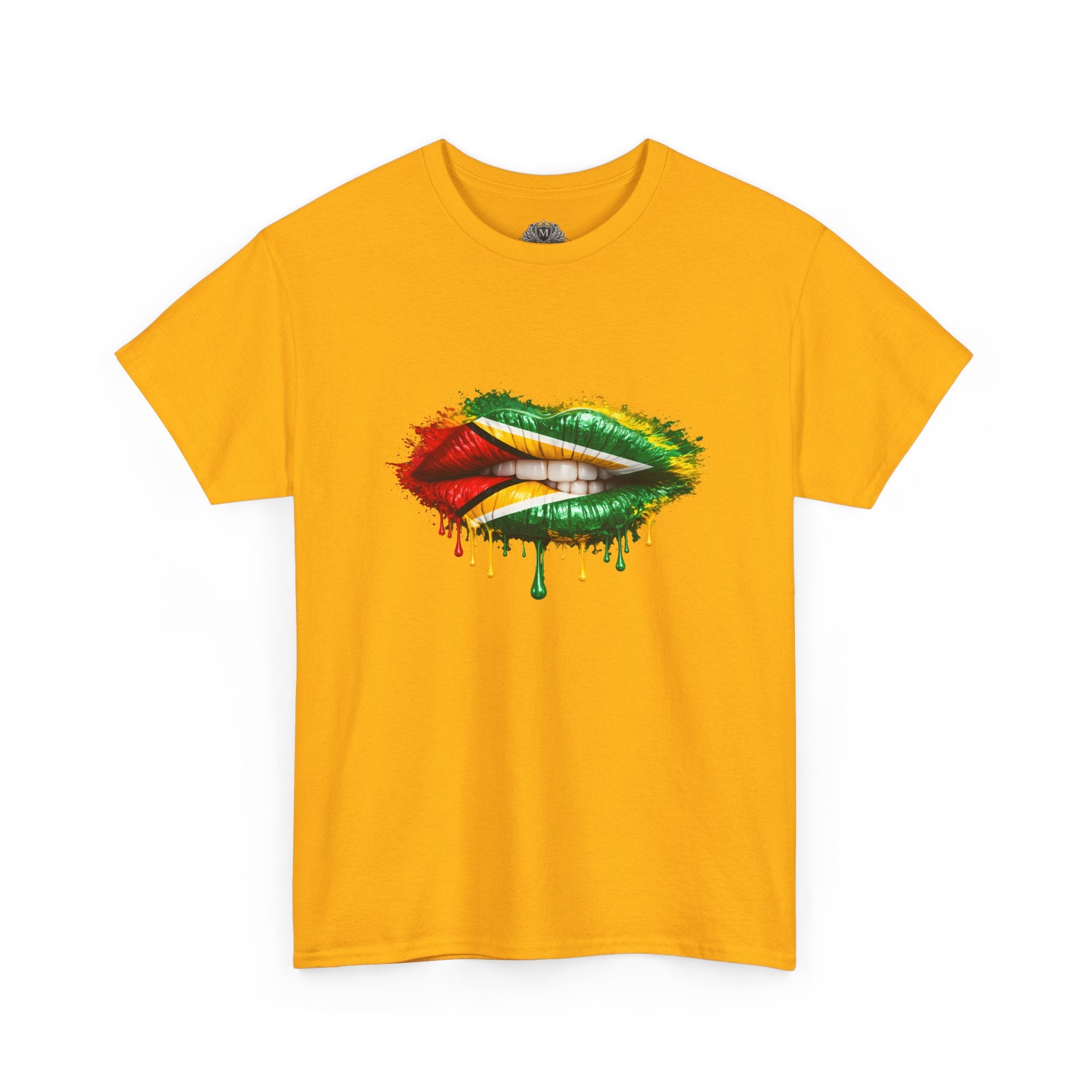 Guyana Flag Lip Oil Painting Graphic Tee