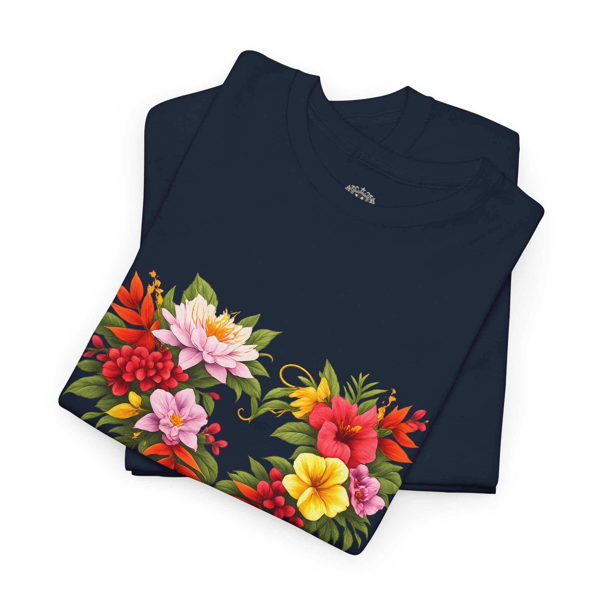 Floral Heart T‑Shirt — Tropical Flower Heart Graphic Tee