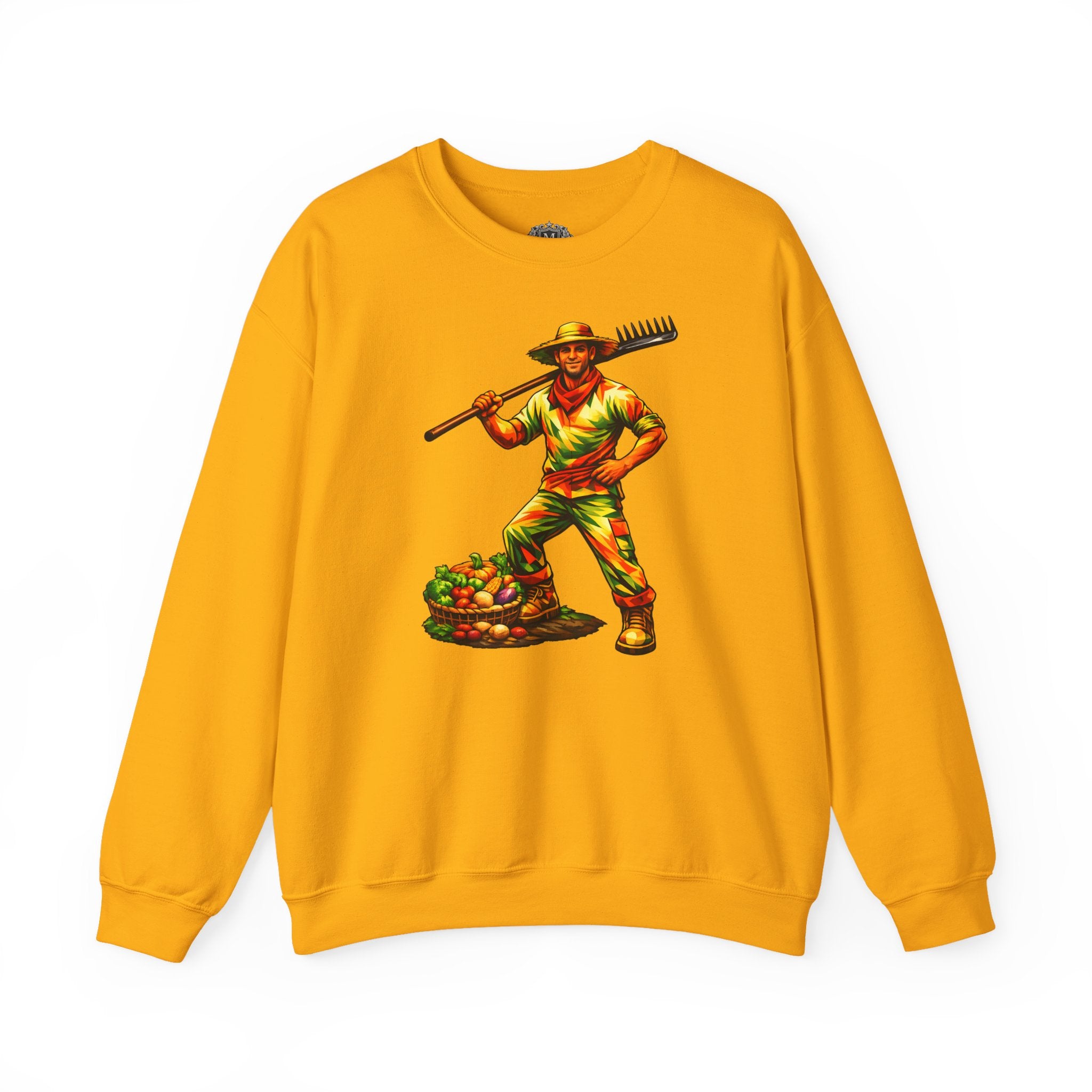 Farmer With Rake Crewneck Sweatshirt — Honoring Our Growers