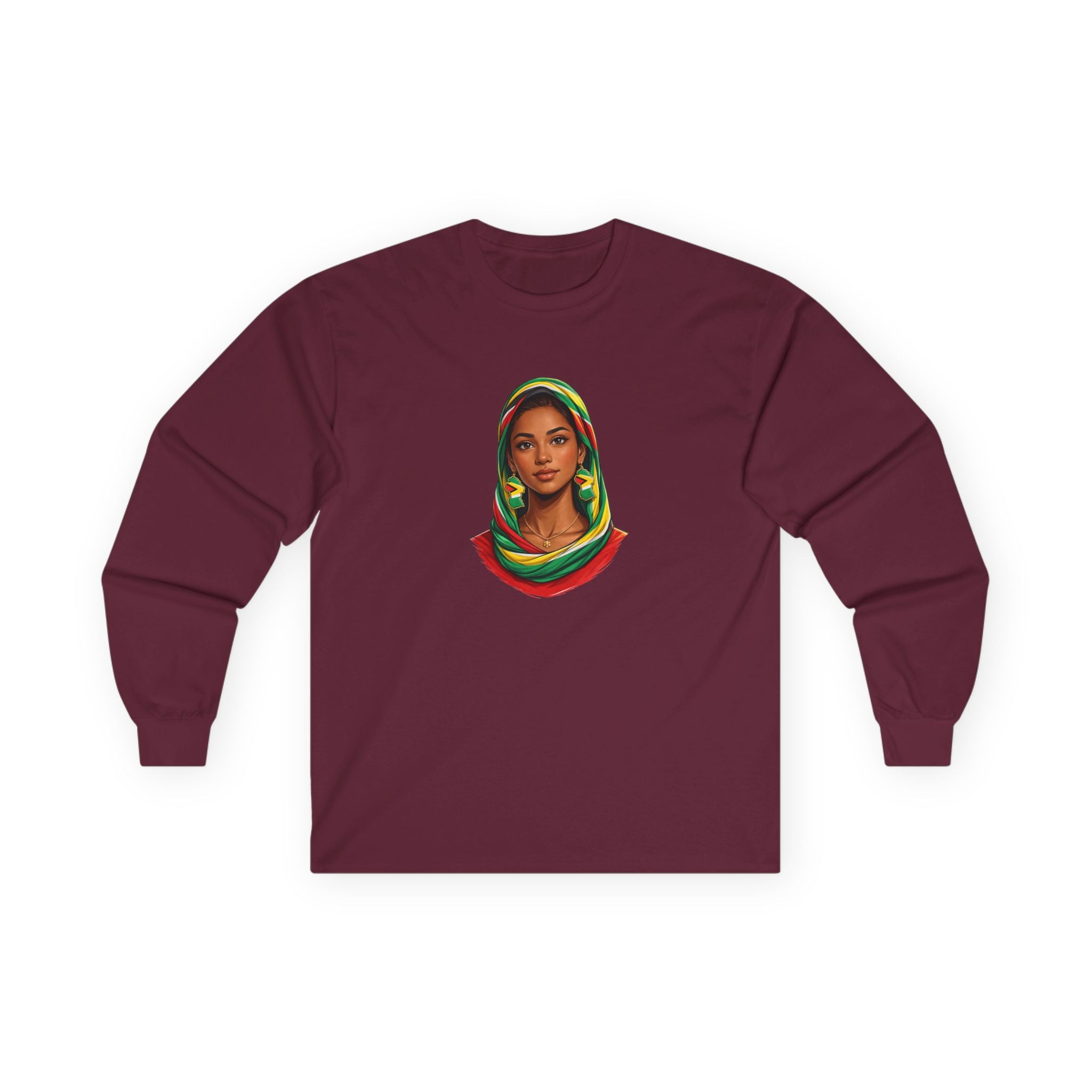 Indo-Guyanese Headdress Portrait Long Sleeve Tee