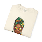 Afro Guyanese Woman Portrait with Headwrap & Sunglasses — Unisex Tee
