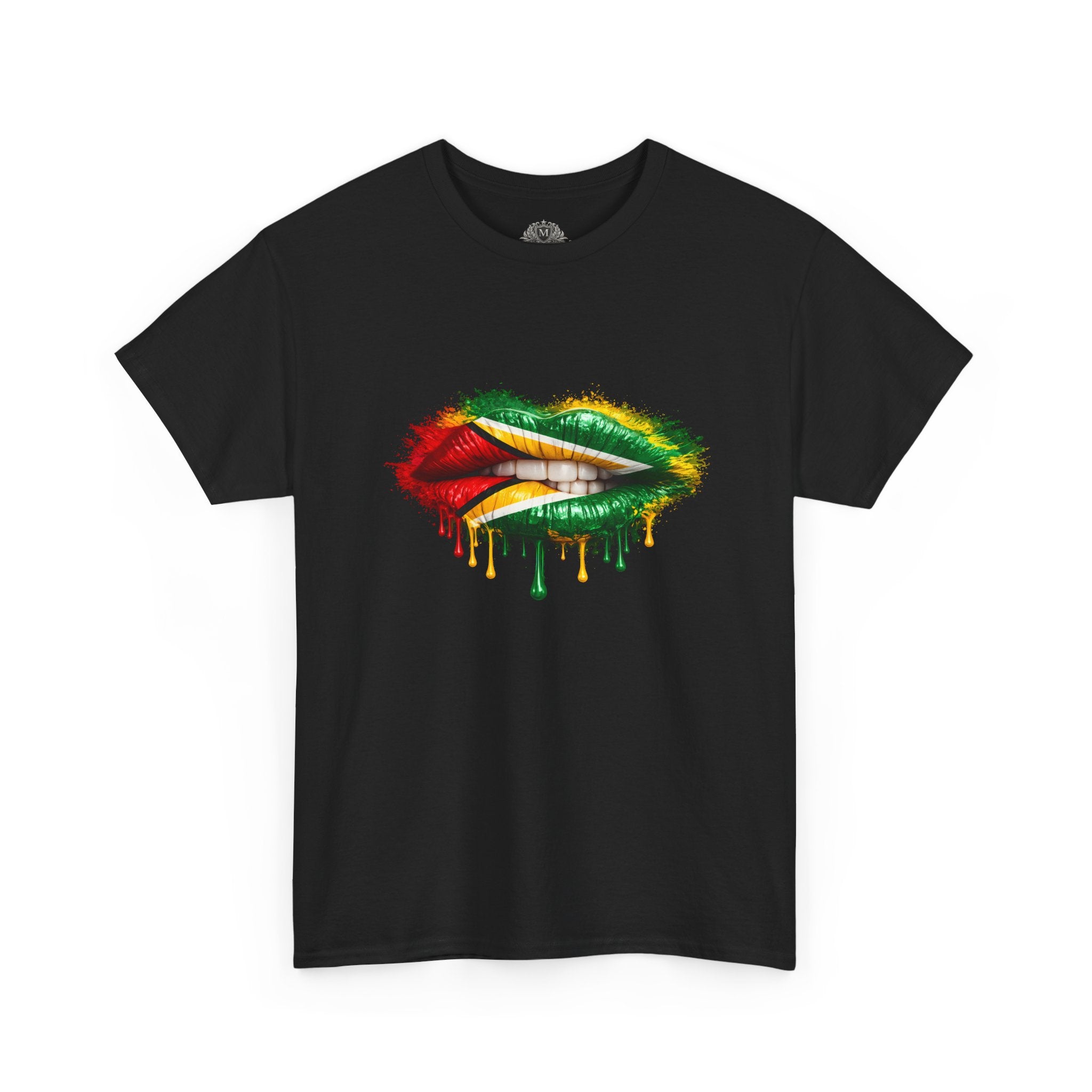 Guyana Flag Lip Oil Painting Graphic Tee